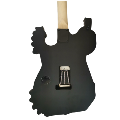 Custom Obsidian George White Finish Hand Painted Skull And Bones Carved Skeleton Guitar - Image 7