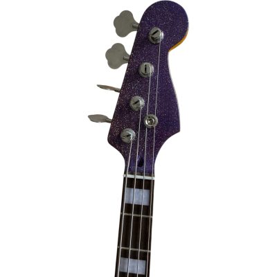 Custom Regent Adam Clayton 4 String Jazz Bass Purple Sparkle Body And Headstock - Image 5