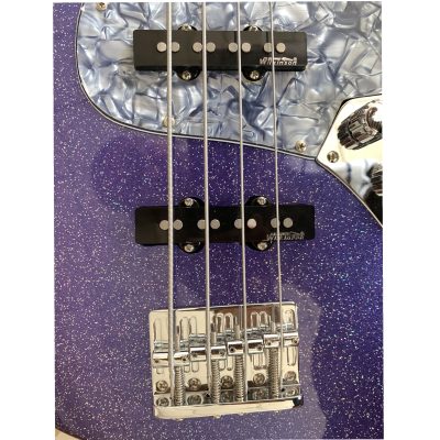 Custom Regent Adam Clayton 4 String Jazz Bass Purple Sparkle Body And Headstock - Image 6