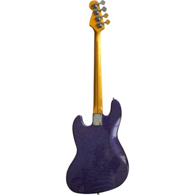 Custom Regent Adam Clayton 4 String Jazz Bass Purple Sparkle Body And Headstock - Image 2