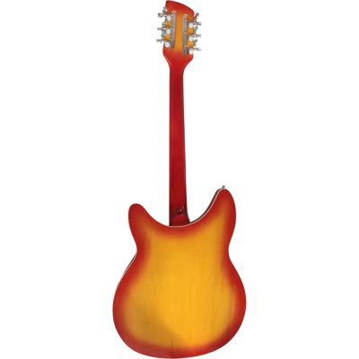Custom Nova Slash Soundhole Cherry Fireglo 360 George 12 String Guitar Padauk Fretboard - Image 5