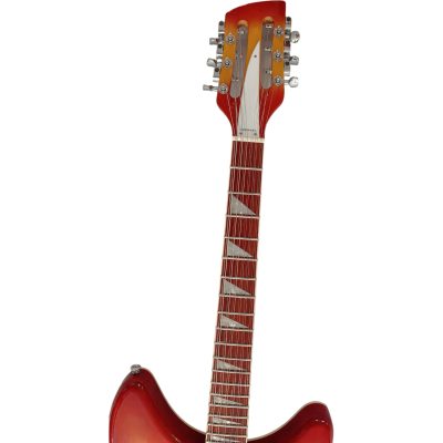 Custom Nova Slash Soundhole Cherry Fireglo 360 George 12 String Guitar Padauk Fretboard - Image 4