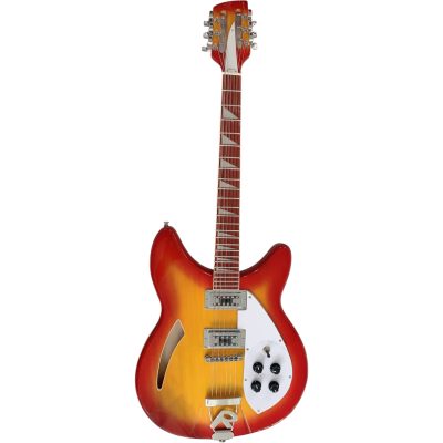 Custom Nova Slash Soundhole Cherry Fireglo 360 George 12 String Guitar Padauk Fretboard - Image 2