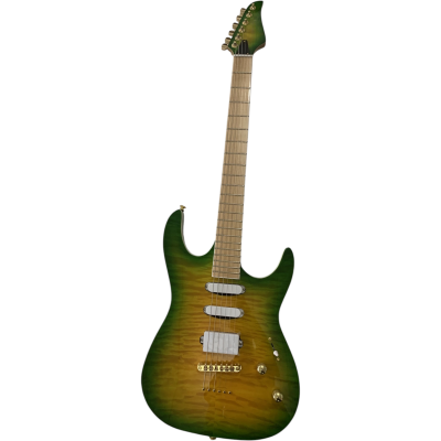 Custom Magnitude Guthrie Eriza Verde Burst Lime Amber Green Burst Electric Guitar - Image 7