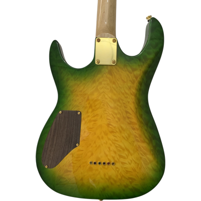 Custom Magnitude Guthrie Eriza Verde Burst Lime Amber Green Burst Electric Guitar - Image 3