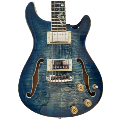 Custom Monarch SE Hollowbody II Piezo Peacock Blue Burst Bella Voce Electric Guitar