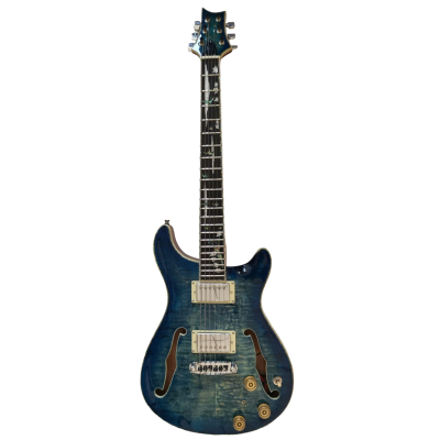 Custom Monarch SE Hollowbody II Piezo Peacock Blue Burst Bella Voce Electric Guitar - Image 2