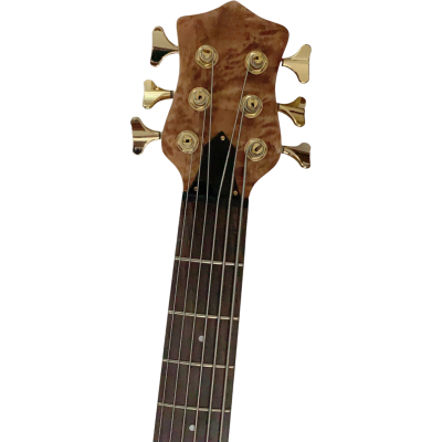 Custom Denver Elite BSR Natural Quilted Maple Finish 6 String Bass Left Handed - Image 5