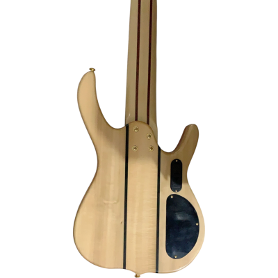 Custom Denver Elite BSR Natural Quilted Maple Finish 6 String Bass Left Handed - Image 4