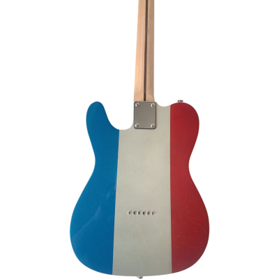 Custom Regent Buck Owens Red Blue Silver Sparkle Finish Guitar White Pickguard Chrome - Image 3