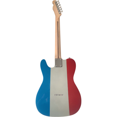 Custom Regent Buck Owens Red Blue Silver Sparkle Finish Guitar White Pickguard Chrome - Image 2