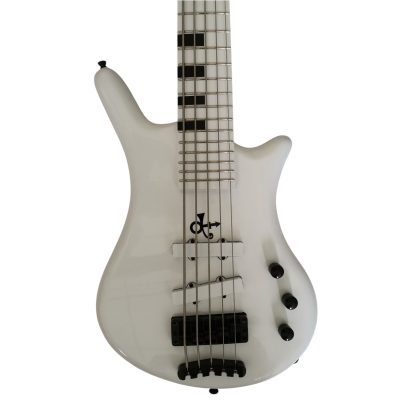 Custom Pulse Corvette Prince Symbol White 5 String Bass