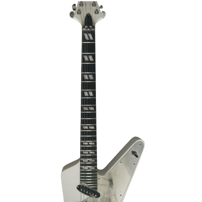 Custom Obsidian Crying Star 6 String Electric Guitar Pearl White Syu Floyd Rose Tremolo - Image 5