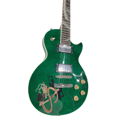 Custom Crown Green Flamed Maple Top Embossed Snakepit Slash Electric Guitar