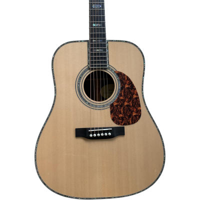 Custom Vertex D45 Natural Solid Spruce Top Acoustic Electric Guitar Fishman Pickups
