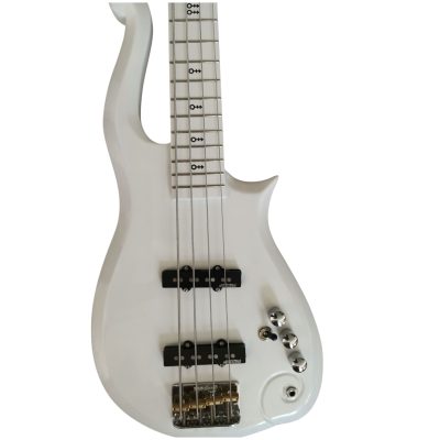 Custom Ember Prince Cloud White 4 String Bass Chrome Hardware