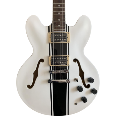 Custom Crown AVA ES333 Tom DeLonge Alphine White Fhole Semi Hollow Jazz Guitar