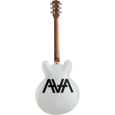 Custom Crown AVA ES333 Tom DeLonge Alphine White Fhole Semi Hollow Jazz Guitar - Image 4