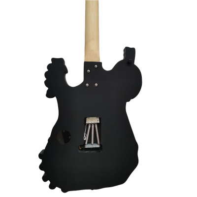 Custom Obsidian George Gray White Brown Finish Hand Painted Skull And Bones Carved Skeleton Guitar JFrog - Image 8
