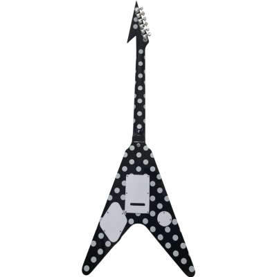 Custom Crown Flying V Black White Polka Dots 6 String Guitar Karl Sandoval - Image 5