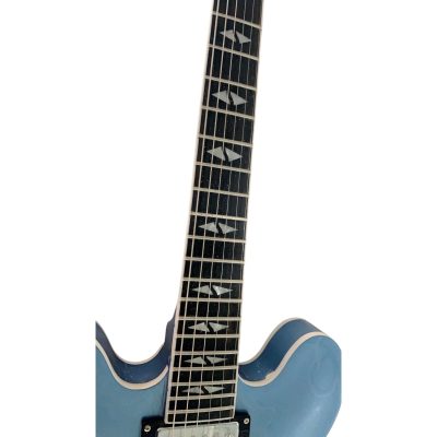 Custom Crown DG335 Dave Grohl Pelham Blue Diamond Guitar Black Pickup Rings - Image 4