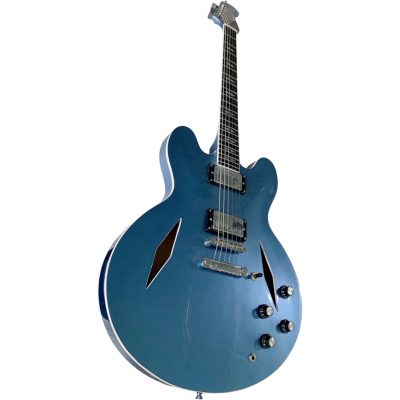 Custom Crown DG335 Dave Grohl Pelham Blue Diamond Guitar Black Pickup Rings - Image 5