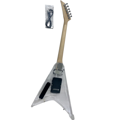 Custom Race Flying V Plexiglass Acrylic Translucent Body Rhoads Floyd Rose Tremolo Guitar - Image 5