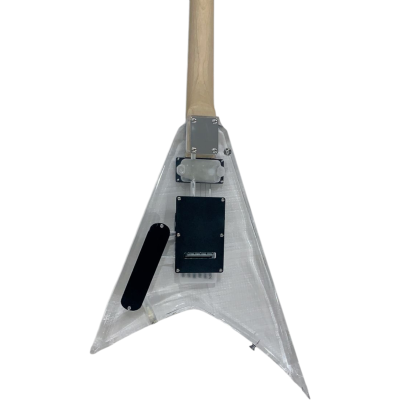 Custom Race Flying V Plexiglass Acrylic Translucent Body Rhoads Floyd Rose Tremolo Guitar - Image 6