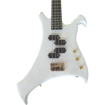 Custom Pulse Buzzard White John Entwistle 4 String Bass Number Fretboard Inlays