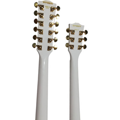 Custom Crown SG Left Handed Don Felder Arctic White Double Neck 12 6 String EDS1275 Electric Guitar - Image 4