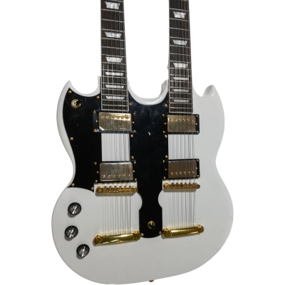 Custom Crown SG Left Handed Don Felder Arctic White Double Neck 12 6 String EDS1275 Electric Guitar