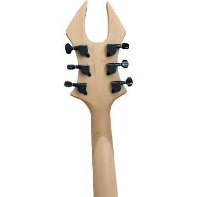Custom Norturne Warlock NJ Deluxe Skull Crossbones Satin Black Guitar - Image 4