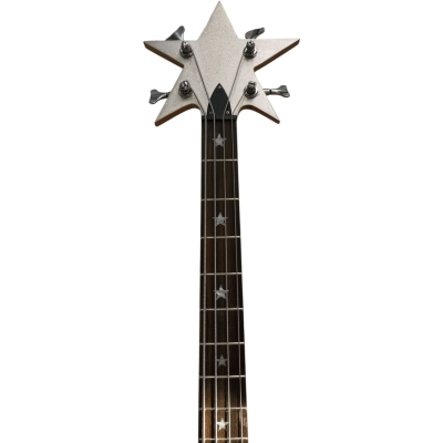 Custom Pulse Bootsy Silver Sparkle Star Space Rock 4 String Bass MEC Pickups Option - Image 4