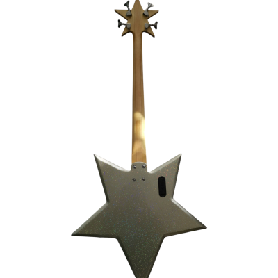 Custom Pulse Bootsy Silver Sparkle Star Space Rock 4 String Bass MEC Pickups Option - Image 5