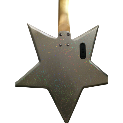 Custom Pulse Bootsy Silver Sparkle Star Space Rock 4 String Bass MEC Pickups Option - Image 6
