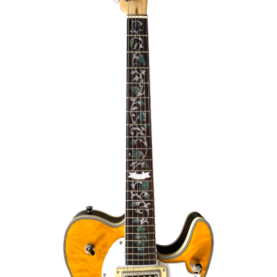 Custom Regent Deluxe Fhole Vibrant Amber Quilted Maple Top Floyd Rose Tremolo Guitar - Image 5