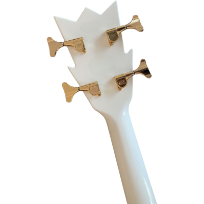 Custom Aurelius Bootsy Red Clear Crystal Space 4 String LED Bass MEC Pickups Option - Image 6