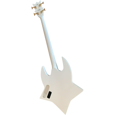 Custom Aurelius Bootsy Red Clear Crystal Space 4 String LED Bass MEC Pickups Option - Image 8