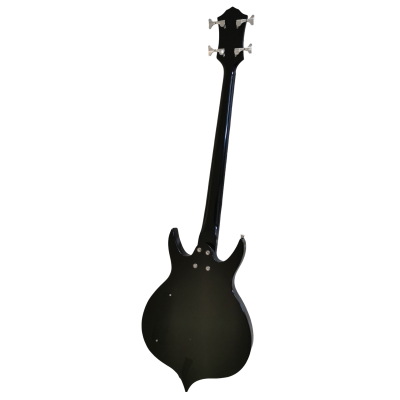 Custom Dynasty Kiss Gloss Black White Pinstripe Band Edge Gene Simmons Punisher Bass - Image 4