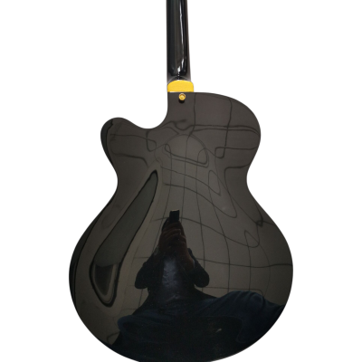 Custom Sovereign G6139T Black Gold Center Block Falcon Broadkaster Finish Single Cutaway Guitar - Image 5