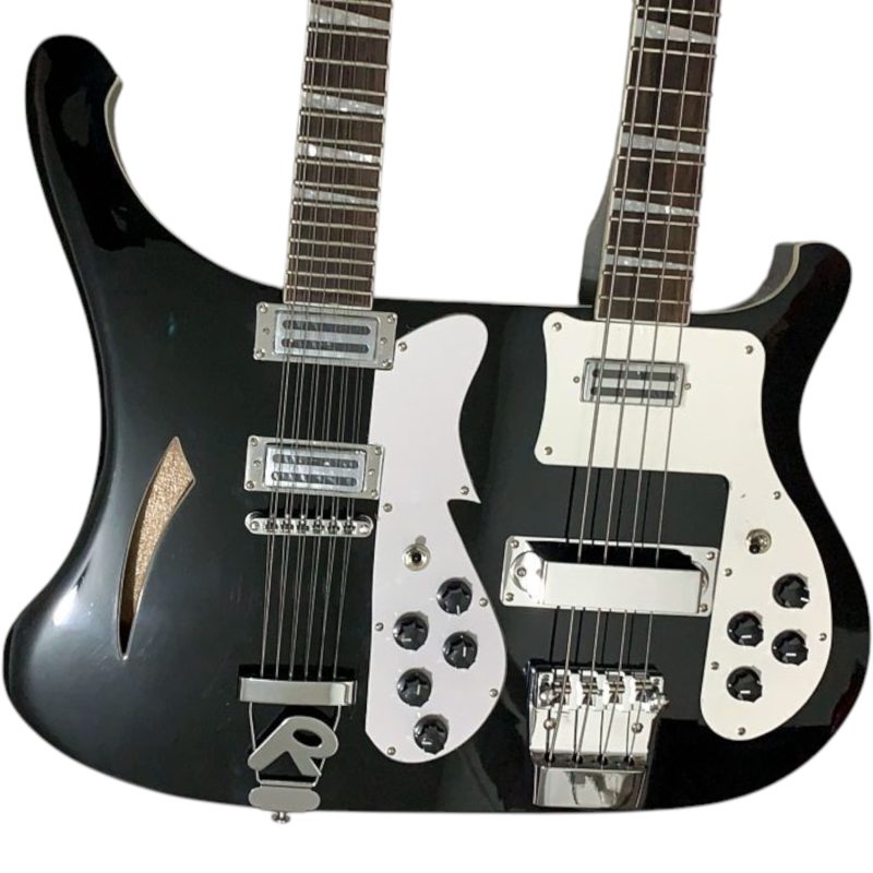 Custom Nova 4003 Mike Rutherford Genesis Double Neck Jetglo Black