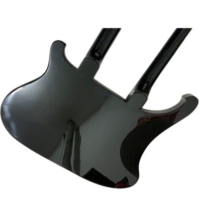 Custom Nova 4003 Mike Rutherford Genesis Double Neck Jetglo Black 4 String Bass 12 String Electric Guitar - Image 5
