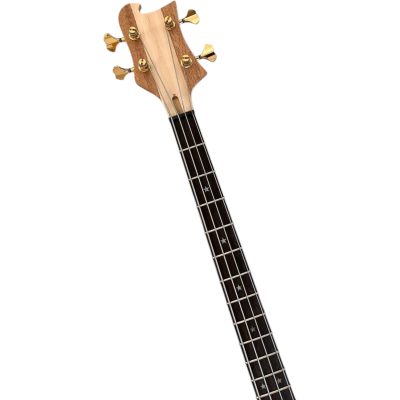 Custom Nova Lemmy Kilmister 4004 Walnut Stain Wood Carved Oak Leaves 4 String Bass - Image 4