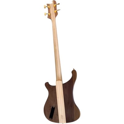 Custom Nova Lemmy Kilmister 4004 Walnut Stain Wood Carved Oak Leaves 4 String Bass - Image 5