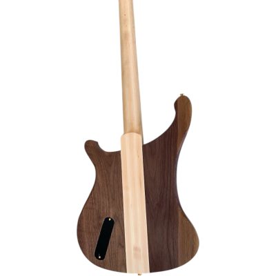 Custom Nova Lemmy Kilmister 4004 Walnut Stain Wood Carved Oak Leaves 4 String Bass - Image 6