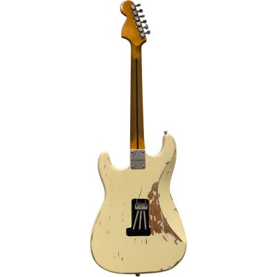 Custom Regent Heavy Relic Maple Scalloped Fretboard Aged Graffiti Yellow Yngwie Malmsteen Guitar - Image 2