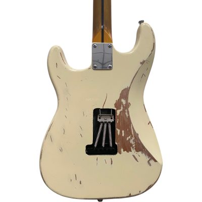 Custom Regent Heavy Relic Maple Scalloped Fretboard Aged Graffiti Yellow Yngwie Malmsteen Guitar - Image 3