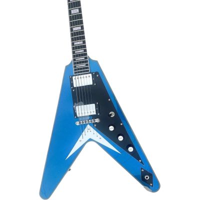 Custom Crown Flying V Maui Pelham Blue Richie Faulkner Electric Guitar