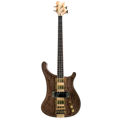 Custom Nova 4 Pickups Lemmy Kilmister 4004 Walnut Wood Carved Oak 4 String Bass - Image 2
