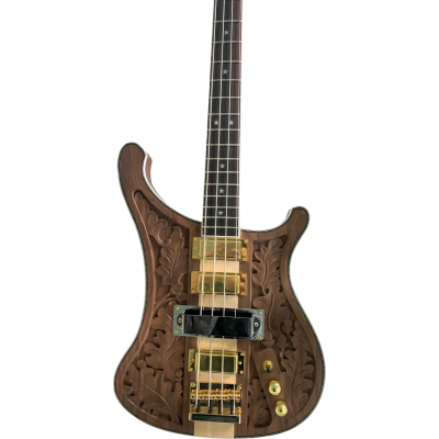 Custom Nova 4 Pickups Lemmy Kilmister 4004 Walnut Wood Carved Oak 4 String Bass